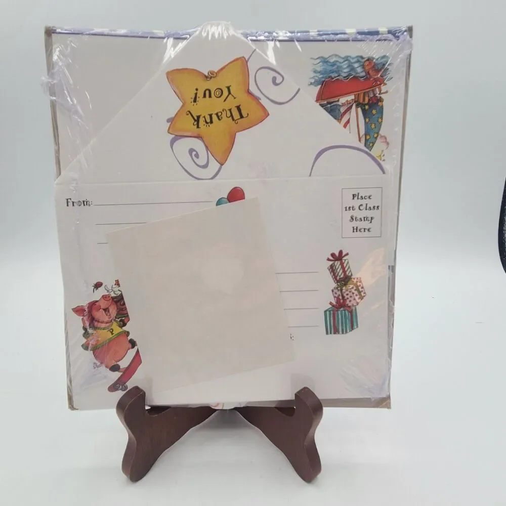 Thank You Notes 12 Fill In Cards For Kid Self Mailing Cards With Stickers New